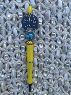 Yellow Zodiac Libra Decorative Pen